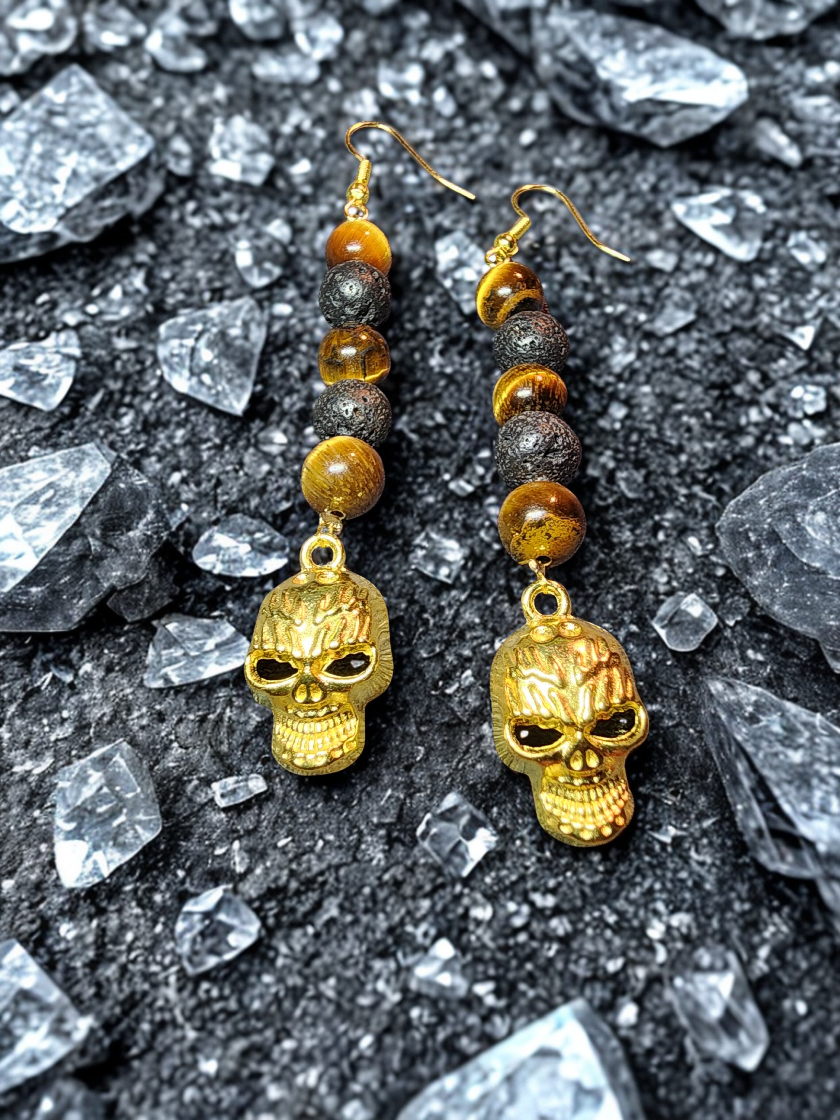Gold Skull Earrings